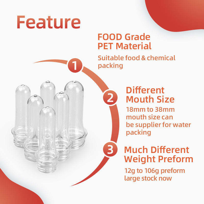 28mm 30mm 62mmの水差しペット プレフォーム型の食品等級
